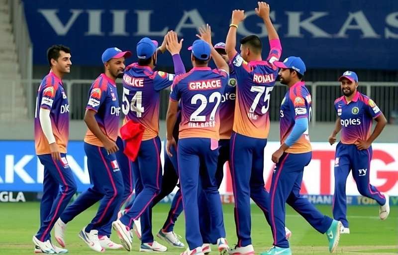 Rajasthan Royals FC players celebrating a memorable win Rajasthan Royals FC team celebrating a victory in IPL match